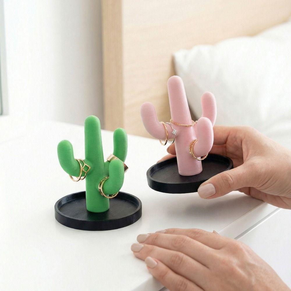 Funny Cactus Ring Holder INS Cactus Trinkets Plate Cute Jewelry Storage Tray  Home Ornaments