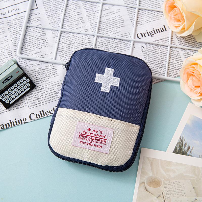 Korean Portable Travel First Aid Kit: Compact Personal Medicine and Emergency Storage Bag