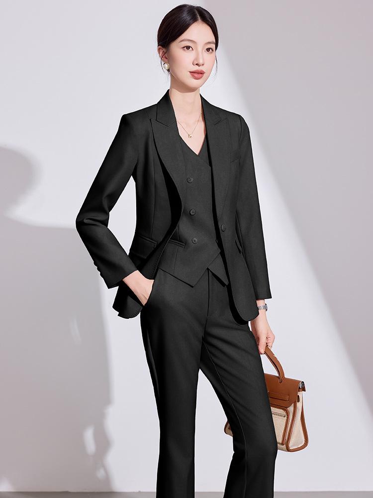 Women's High-End Pink Suit Set: 2025 Spring/Autumn Professional Vest for Management Workwear