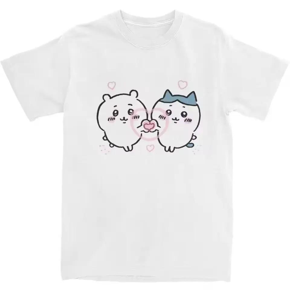 Hachiware Chiikawa Love Japanese cartoon Unisex Short Sleeve Tee S-5XL S разноцветный