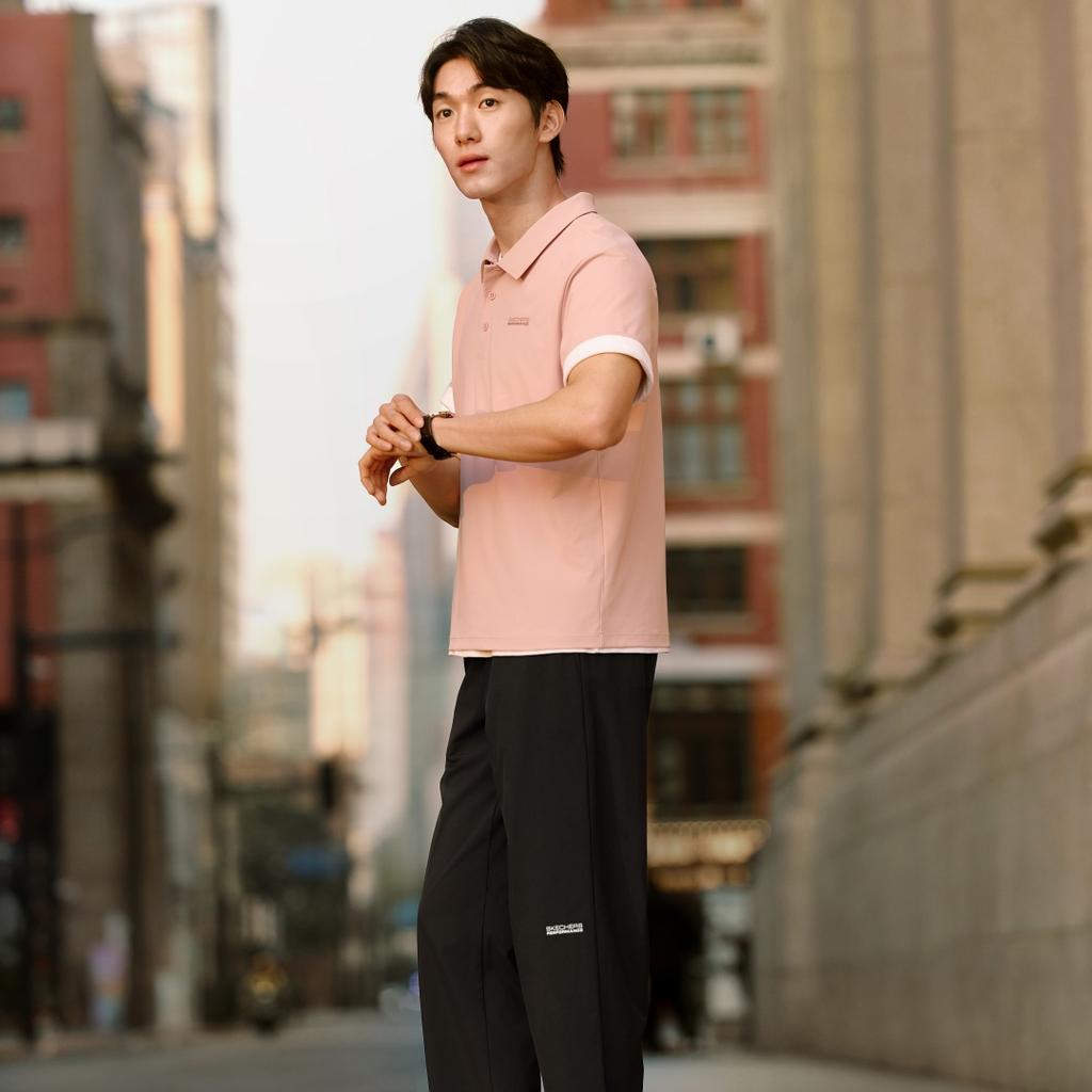 Skechers Skechweave™ Performance Skin-Friendly Comfortable Simple Sports Straight Leg Casual Pants Men Bottoms P226M140-0018