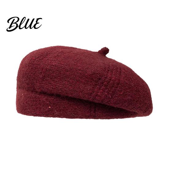 Outdoor Shopping Headgear Knitted Beret Hat for Women Winter Warm Painter Cap Fleece Soft Lined Cap Lined Cozy Solid Color Artist Cold Weather
