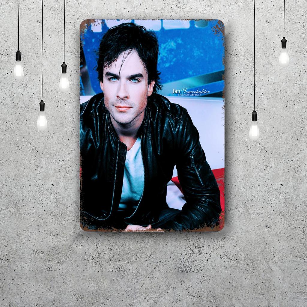 Damon Salvatore Decor Poster Vintage Tin Sign Metal Sign Decorative Plaque for Pub Bar Man Cave Club Wall Decoration