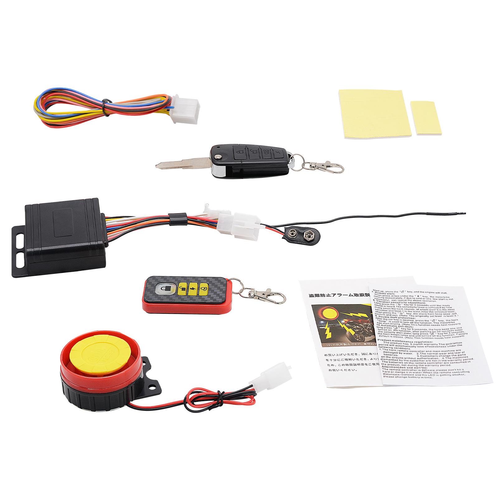 

Велосипедный противоугонный голосовой будильник, датчик для мотоцикла, универсальная сигнализация, дистанционное управление с односторонней связью, система сигнализации для мотоцикла 21*11*4cm красный/чёрный