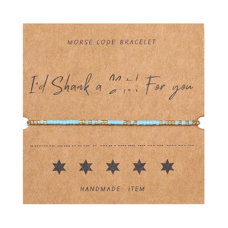 JYL TS Bracelet  Bohemian Morse Code Weave With Card Invokes Mystery & Connection