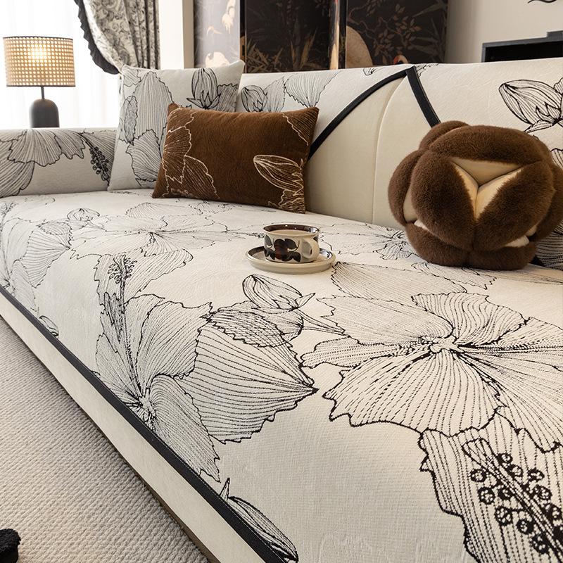 New Chenille Sofa Cushion Four Seasons Universal Non-Slip Seat Cushion Modern New Chinese Sofa Cover Cover Cloth