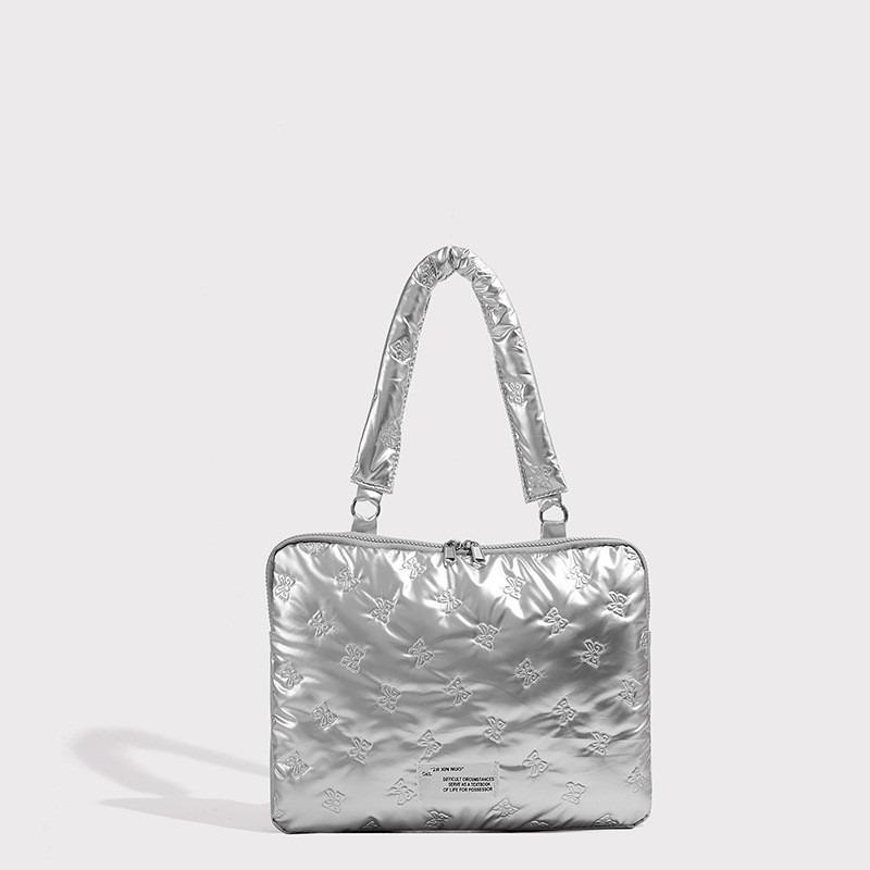 

Сумка-бант для хранения компьютера, сумка для поездок на работу, для ноутбука, милая сумка через плечо для колледжа серебряный