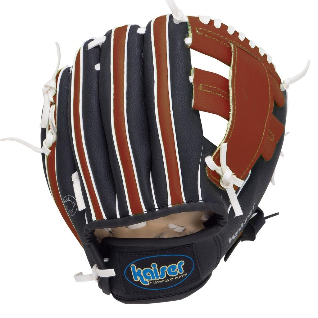KAISER Tombo Baseball for Catch and for Upper Elementary School and Family Black X Brown 11-inch KW-344 Glove, Practice, Students, Softball, Leisure,