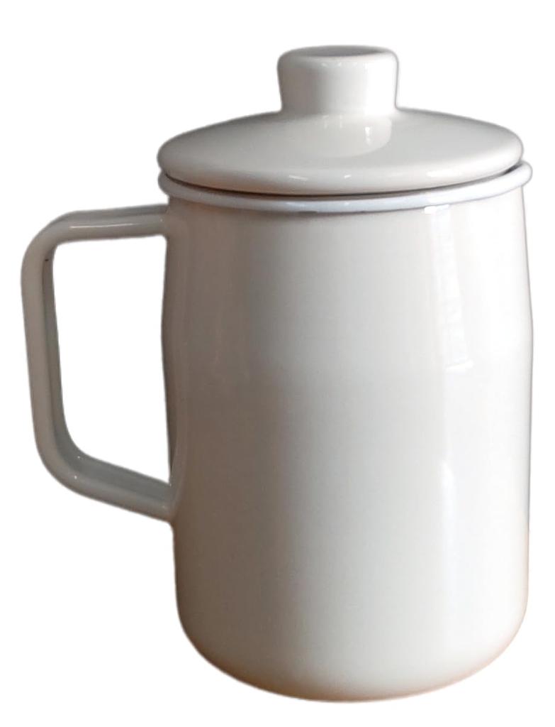Asplund Enamel Kitchenware Enamel Oil Pot, Cream, 1.1L, 461649