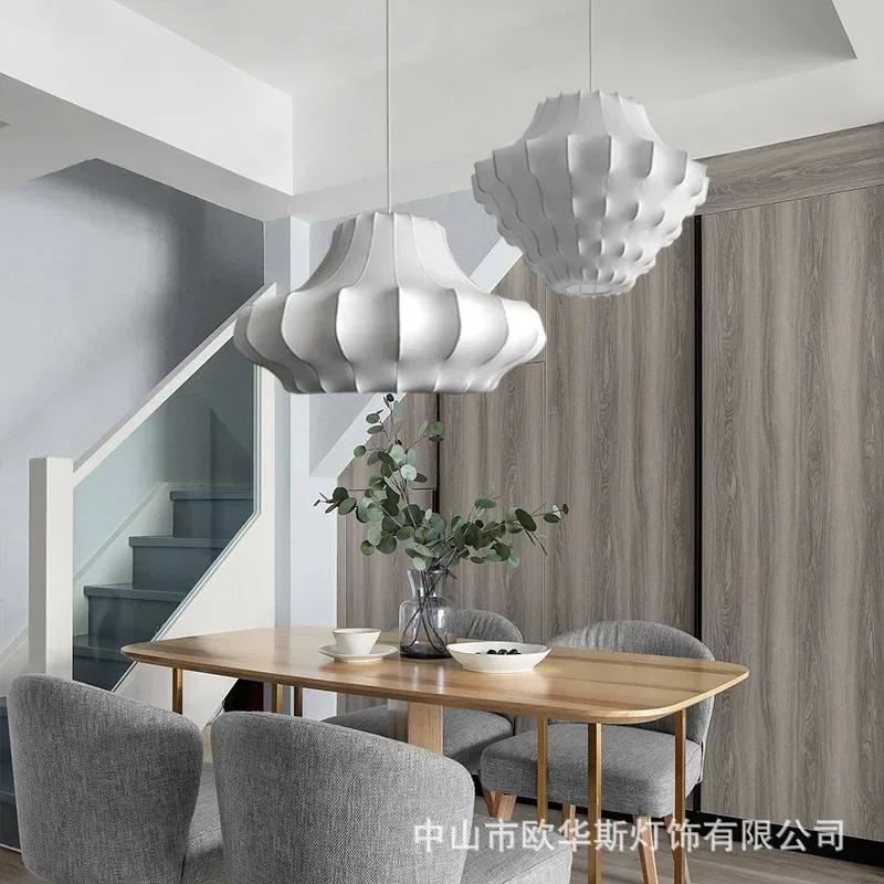 French Designer Silk Multiple Styles Pendant Lamp for Dining Room Kitchen Island Suspension Hanglamp LED Lighting House Fixture