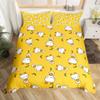 Carton Yelow Duck King Quen Soft Duvet Cover Farm Lovely Animal Beding Set Blue Buble Comfortable Quilt Cover Soft Polyester Warm Comforter Cover
