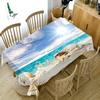 Thicken Cotton Tablecloth Big Conch Starfish On The Beach Pattern Rectangular Round Table Cloth For Wedding Picnic Party