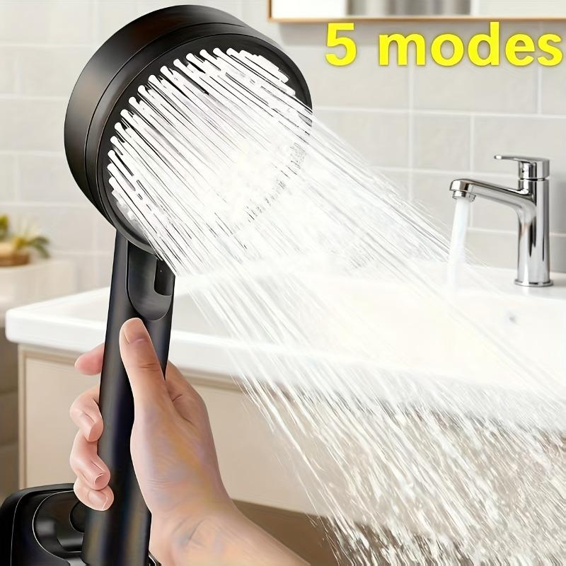 High-Pressure Showerhead Featuring 5 Different Spray Settings - Durable Rainfall Shower System, Easy Installation for Bathtubs