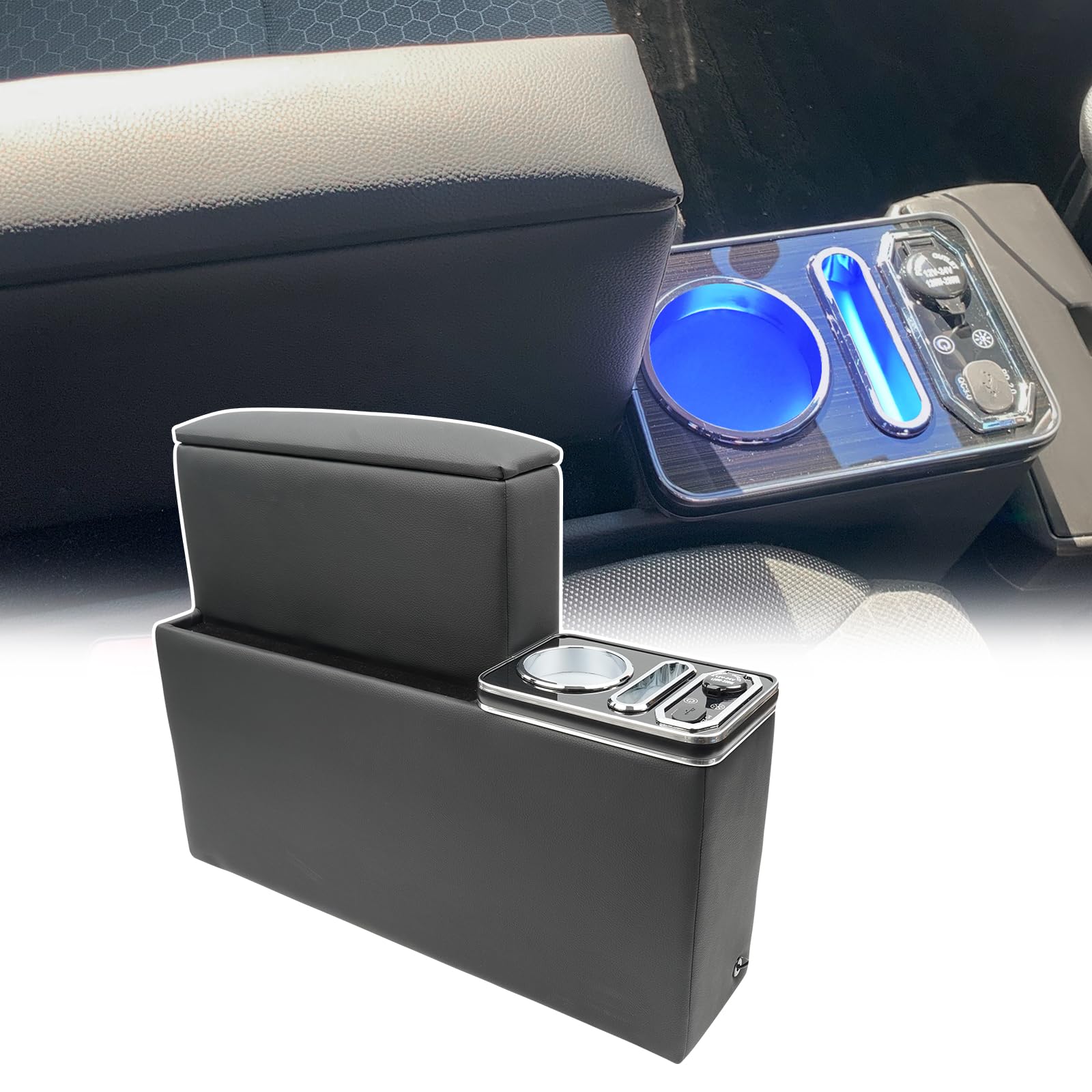 

Бокс-консоль для Suzuki XBEE MN71S с центральным USB, LED, из ПУ кожи, для легкой установки в автомобиль, подлокотник, хранение, трехуровневый разделитель, Type-C и зарядка,