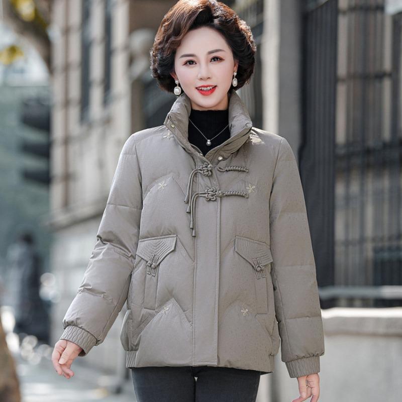 Middle-aged and Old Women's Down Jackets Short New Loose Anti-season Lightweight Warm Mother Winter Warm Jacket