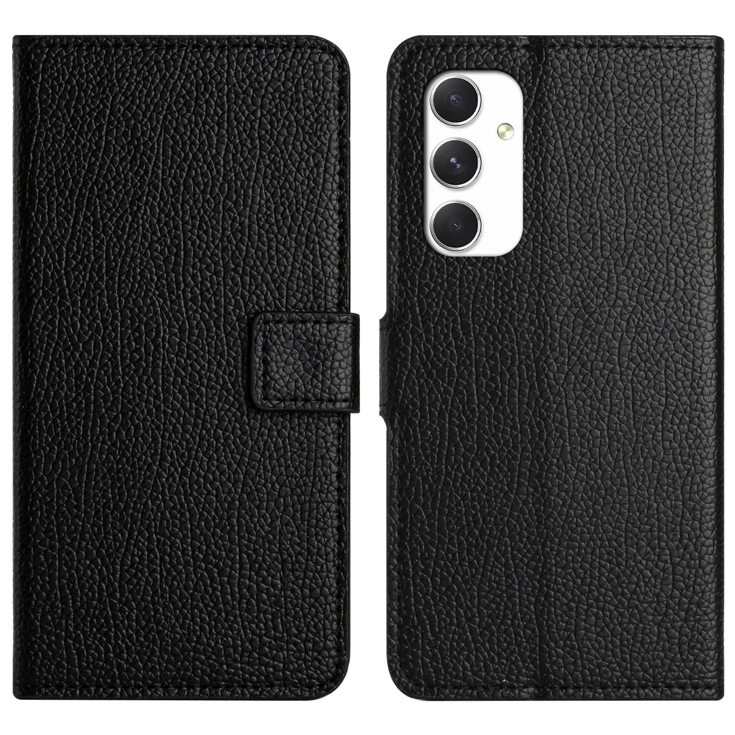 

For Samsung Galaxy A16 5G/A16 4G Case PU Leather Wallet Phone Cover Litchi Texture,Black A