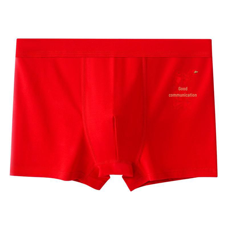 

Мужские шорты-боксеры из чистого хлопка с изображением знака зодиака ярко-красного цвета для мальчиков на свадьбу 3XL