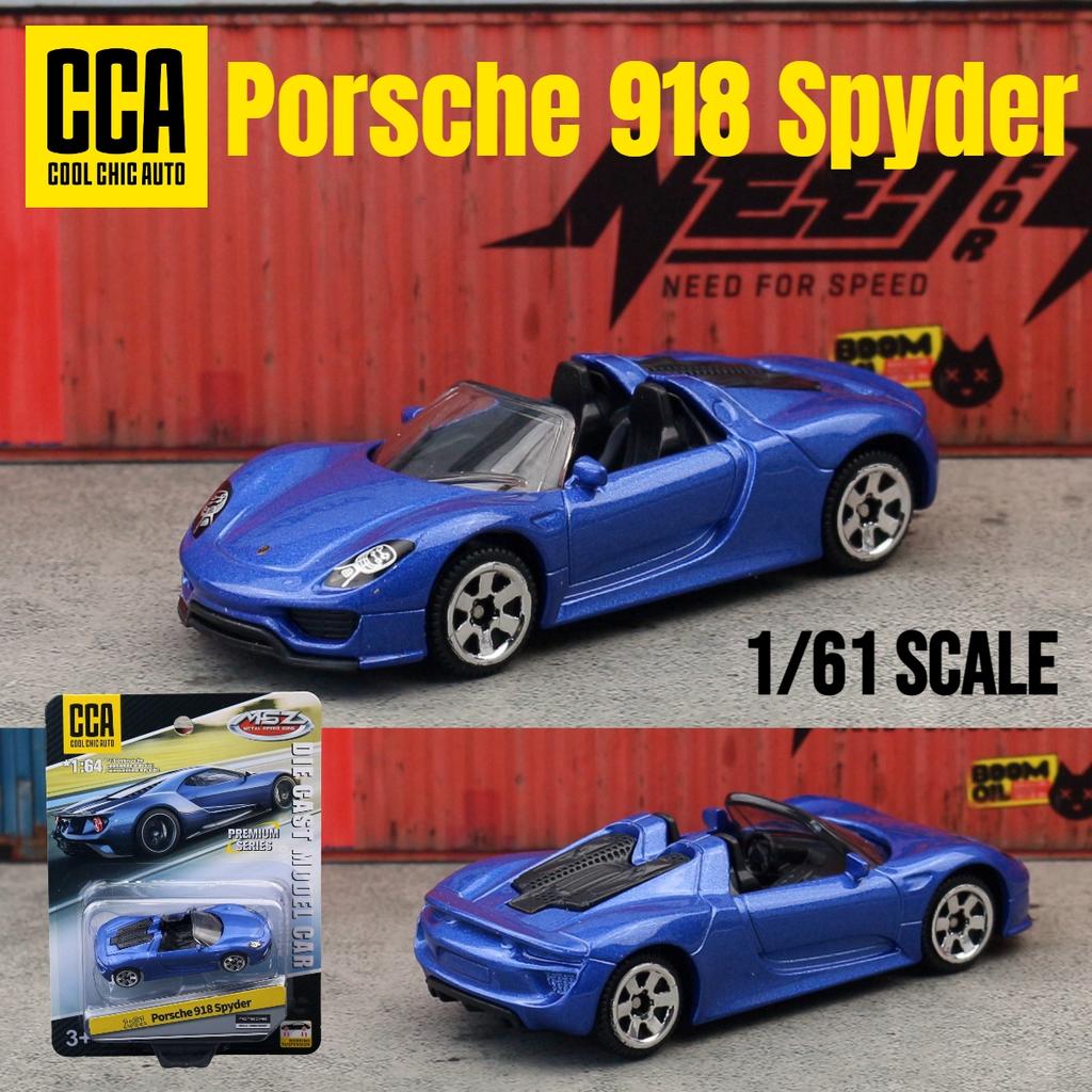 1/61 Porsche 918 Spyder Toy Car Model CCA MSZ 1:64 Diecast Miniature Free Wheels Collection Suitable for Hot Wheels Gift Kid
