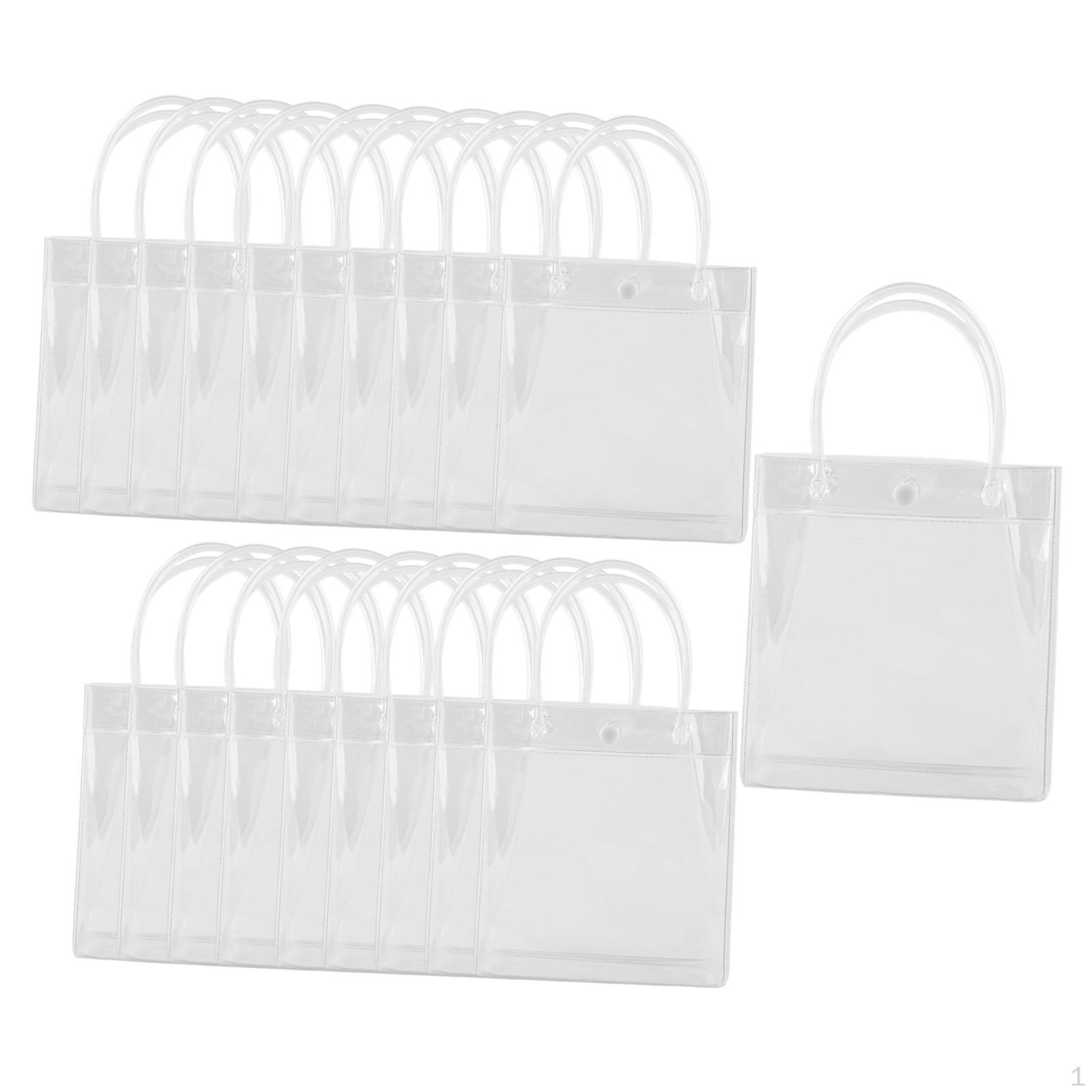 

20 шт. Прозрачные подарочные пакеты Сумка многоразовая ручной работы с ручками Стильная упаковка Пакет для подарков для