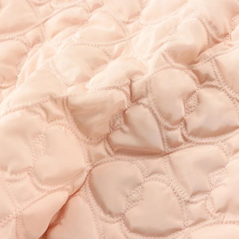 Embroidered Cotton Quilted Fabric Double Needle Three-dimensional Heart Embossed Love Material For Coat Luggage Bags Garment
