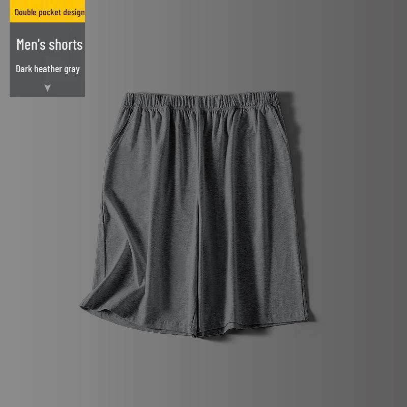 

7A Antibacterial Men s Cotton Sleep Shorts – Thin, Loose-Fit Summer Shorts for Home or Outdoors XXXL for 175-200 lbs темно-сірий колір