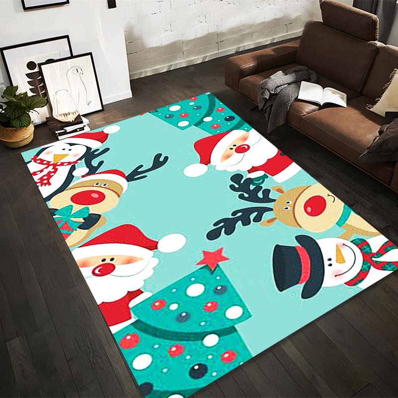 

Christmas Santa, Snowman, Reindeer, Tree Pattern Carpet for Home Decor Suitable for use as an anti-slip for living room bedroom sofas 40x60cm( 15x23in )