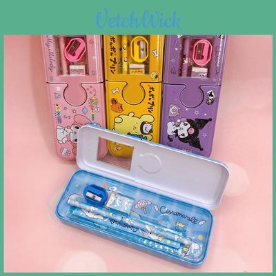 Creative Pencil Case Kit For Elementary Students Cartoon Iron Box With Complete Stationery Set