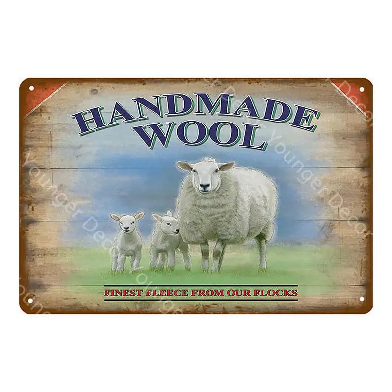 Family Butchers Tin Signs Beef Cuts Duck Eggs Wool Vintage Metal Plaque Farmhouse Farm Shop Wall Decor Cow Pig Poster YI-120