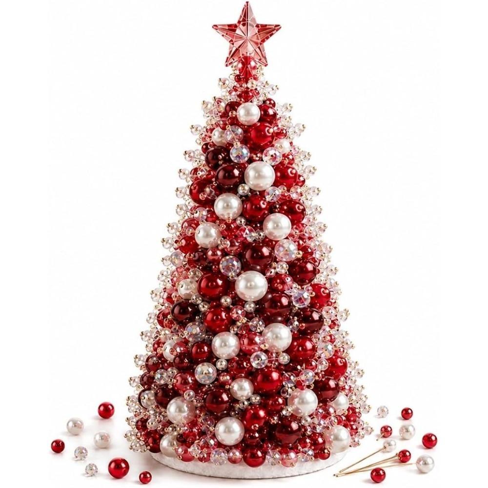 Educational Dreamy Beaded Christmas Tree DIY Kit Sparkling Mini Bead Weaving Set Beginner-Friendly