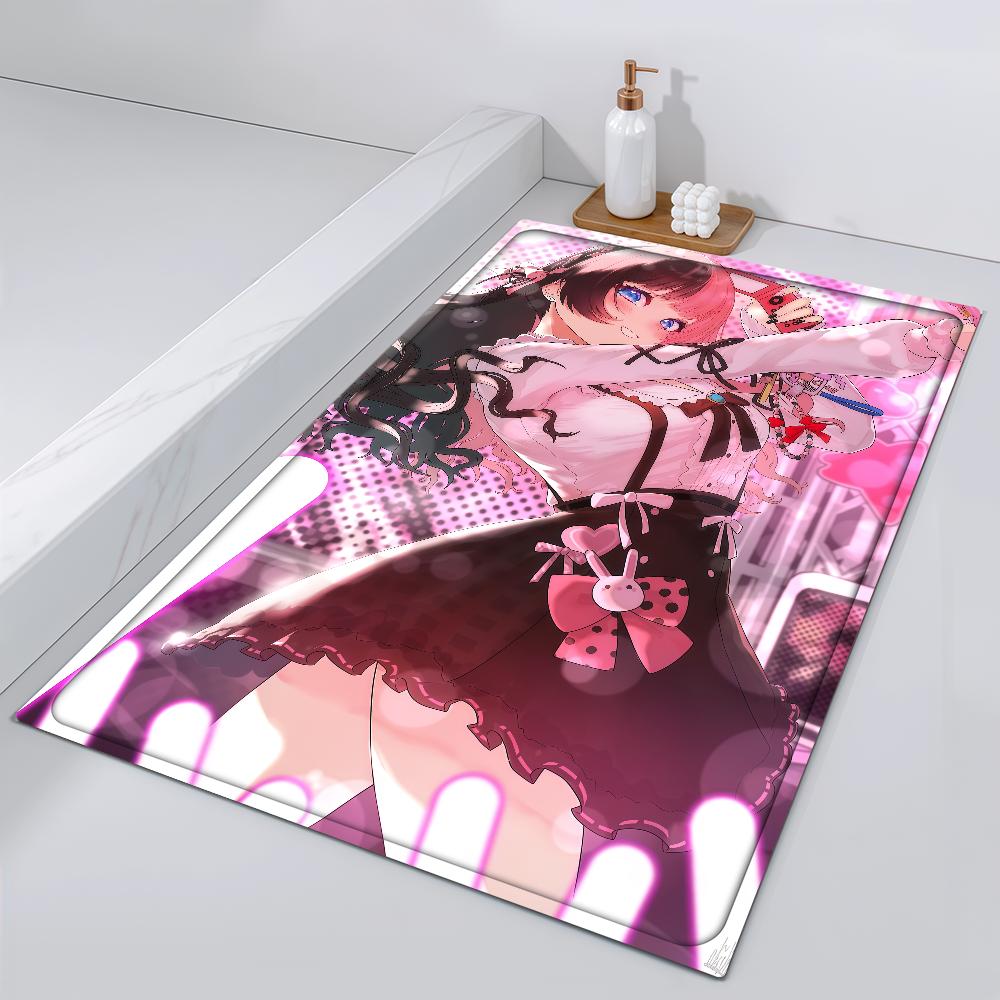H-Hinano Door Mat Girl Bedside Entrance Bath Beauty Floor Decoration Corridor Door Tachibana Mat Carpet Living Room Balcony