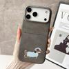 Fashion Cute Dog Pattern PU Leather Slim Case For IPhone 17 Pro Max Air 16 15 14 13 12 Plus Card Slot Clip Shockproof Hard Cover