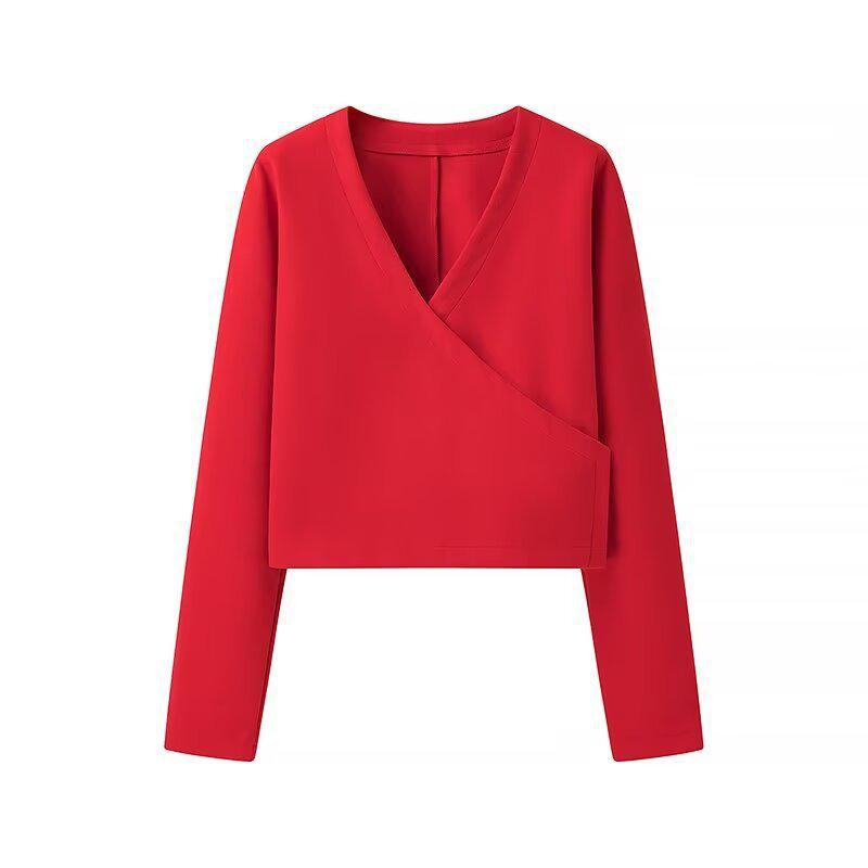 

2024 Autumn Women s V-neck Double-sided Wool Jacket Coat M