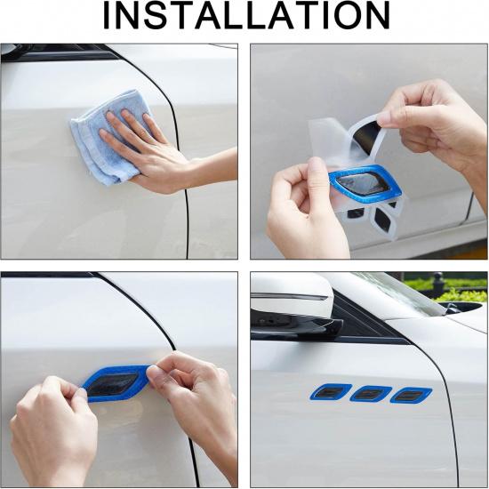 TOMALL 6Pcs 3D Strong Reflective Stripe Sticker for Car Fender Hood Bumper High-Intensity Night Visibility Reflective Decal Safety Warning Diamond