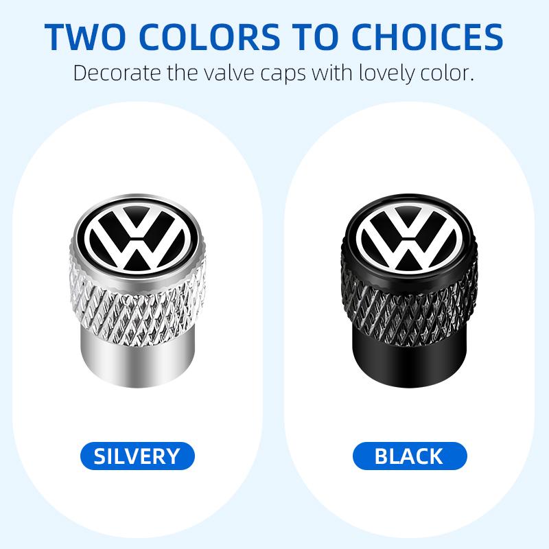 For VW Knurling Style Car Tire Valve Caps Genuine Accessories for Volkswagen VW GTI Golf Rline Passat Lavida Sagitar Scirocco DFK-X68 EM1