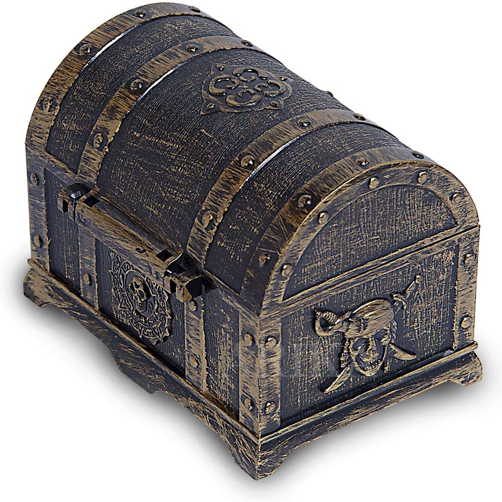 ARIKA Treasure Chest Toy Box Pirate Gold Coins Treasure Set of 100 (Antique)