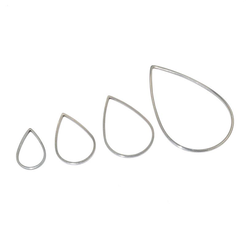 20pcs Waterdrop Closed Frame Charms Drop Rings Pendant Stainless Steel Gold Plated For DIY Jewelry Makings Accessories