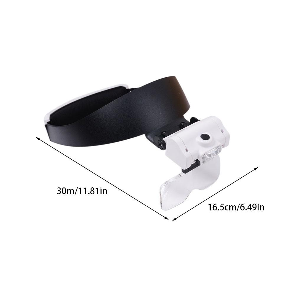 LED Lighted Loupe Headband Magnifying Glass - Wide Application Headband Magnifier Glasses with LED Lighted Acrylic