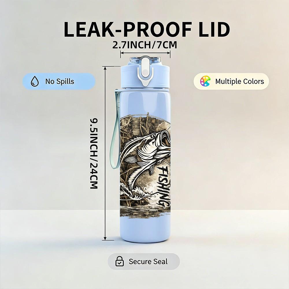 1PC Wild Tiger Close Up Animal Print 750ml Color Plastic Sports Water Bottle Leakproof Flip Straw Lid Suitable for Sports Office Home Use