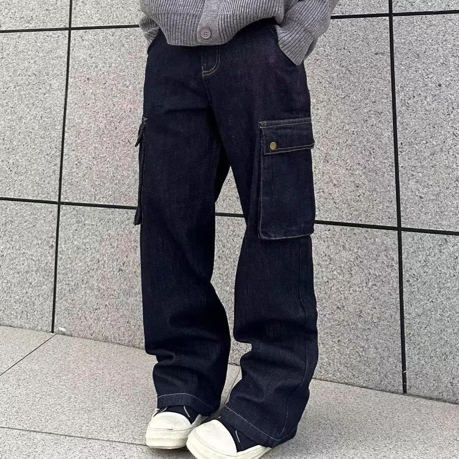 American High Street Jeans Men'S Autumn Trendy Brand Ins Loose Wide Leg Straight Leg Pants Micro Flared Pants