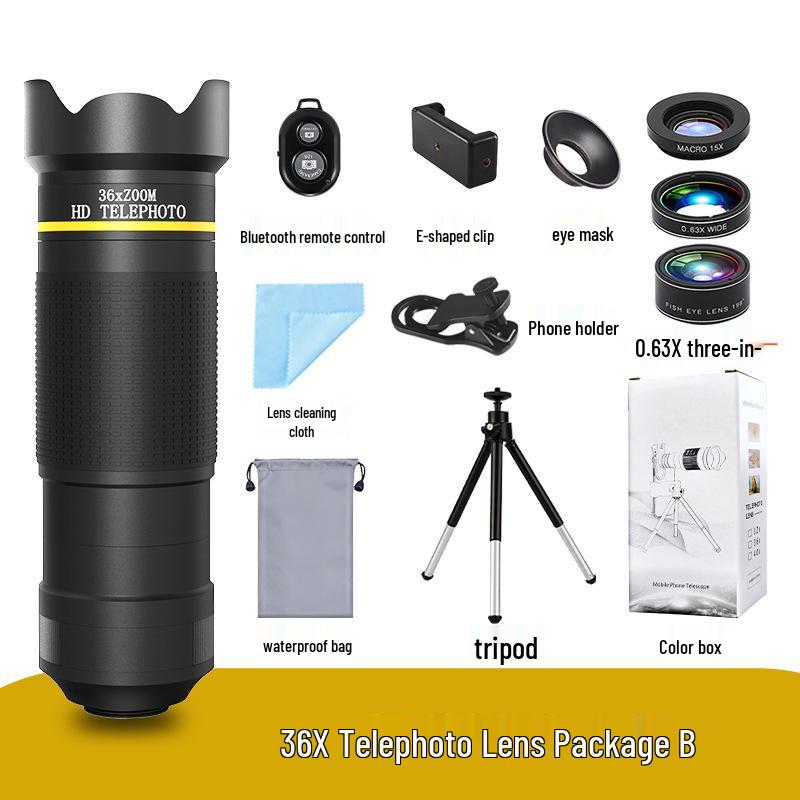 36x Telelens voor Mobiel: HD Monoculair met Breed Zicht voor Concerten, Vissen en Live Streaming
