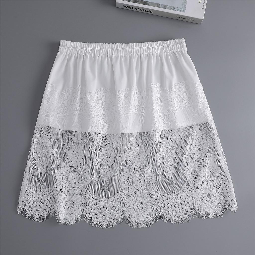 Schwarzer, sommerlicher Chiffon-Midirock mit Zierelementen – ideal für Freizeit und Büro