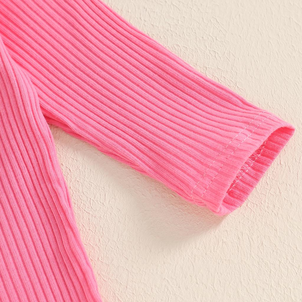 Dívčí Valentýnské kalhotové soupravy Dlouhý rukáv Romper O Neck Potisk Srdce Kalhoty Soupravy čelenek