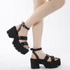 Spring and summer muffin bottom soft belt open-toed high-heeled thick-soled large-size thick-soled women's sandals