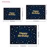 Glitter Gold Star Birthday Tapestry, Dark Blue Starry Night Wall Hanging