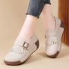 Women Thick Sole Heightening Platform Mother Ladies Soft Non-Slip Walking Shoes High Quality Genuine Leather Wedges Causal Shoes