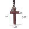 Religious Handmade Cross Necklace Metal Tags Crucifix Pendant Chain Wood Cross Necklace  Church