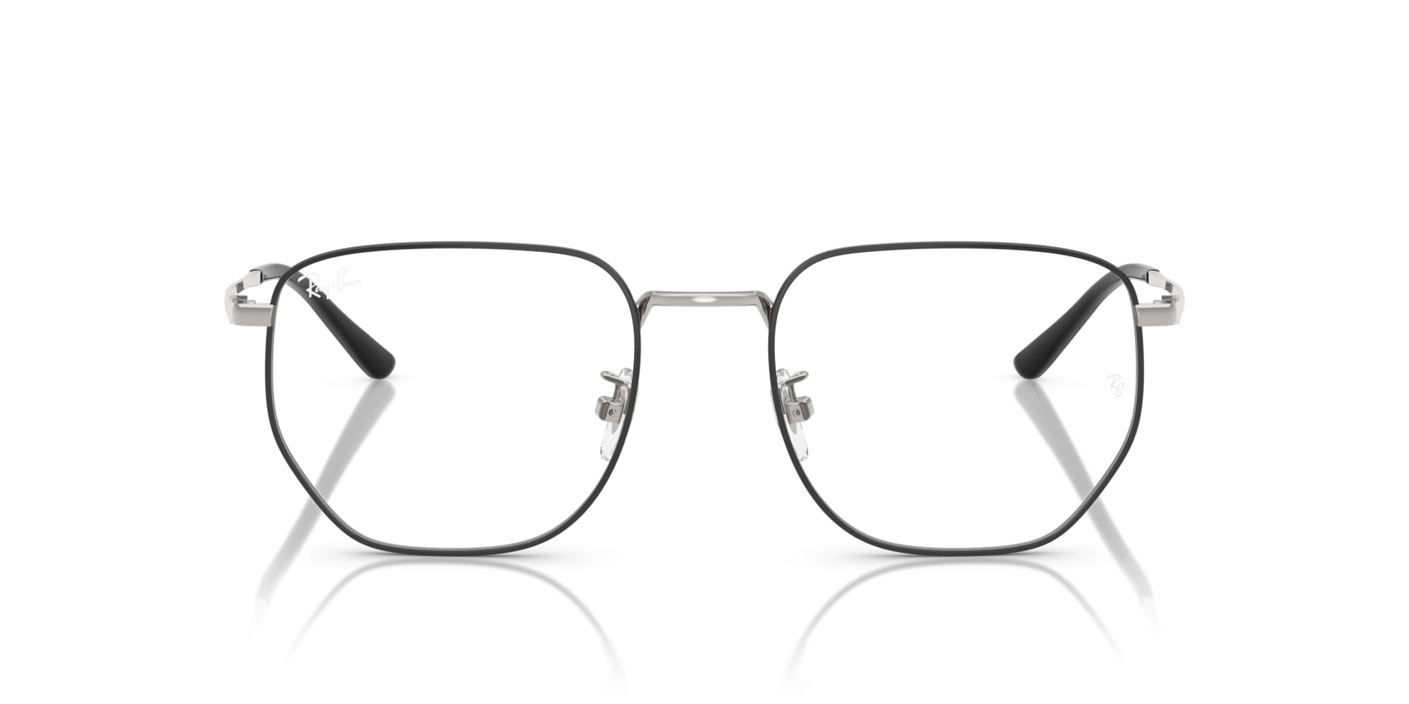 Eyeglasses 0RX8776D SILVER 53 BLACK ON Asian Fit [Ray-Ban] (Silver/Black)