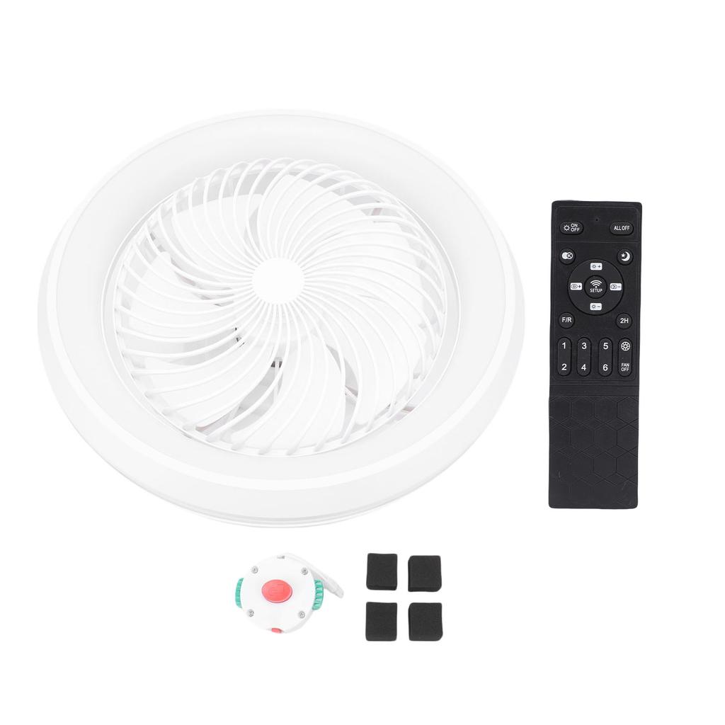 Ceiling Fan with Light White Outer Ring APP Remote Control Timer Flush Mount 360 degrees Oscillating Stepless Dimming