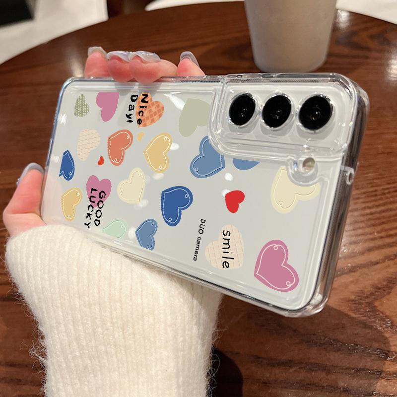 Romantic Love Clear Case For Samsung Galaxy S25 S24 S23 S22 Ultra Plus S24 FE A15 A14 A55 A54 A36 A26 A16 A52 A35 5G Soft Cover