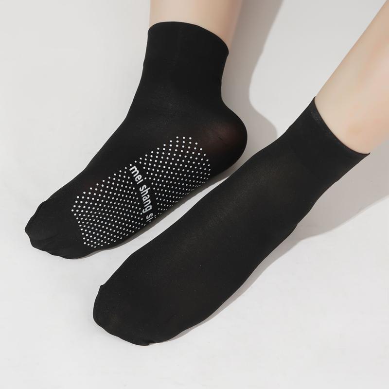 Women's Velvet Middle Socks Glue Dots Anti-slip Anti-snagging Stockings Thick Wear-resistant Floor Socks